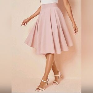 SHEIN Soft Pink Midi Skirt